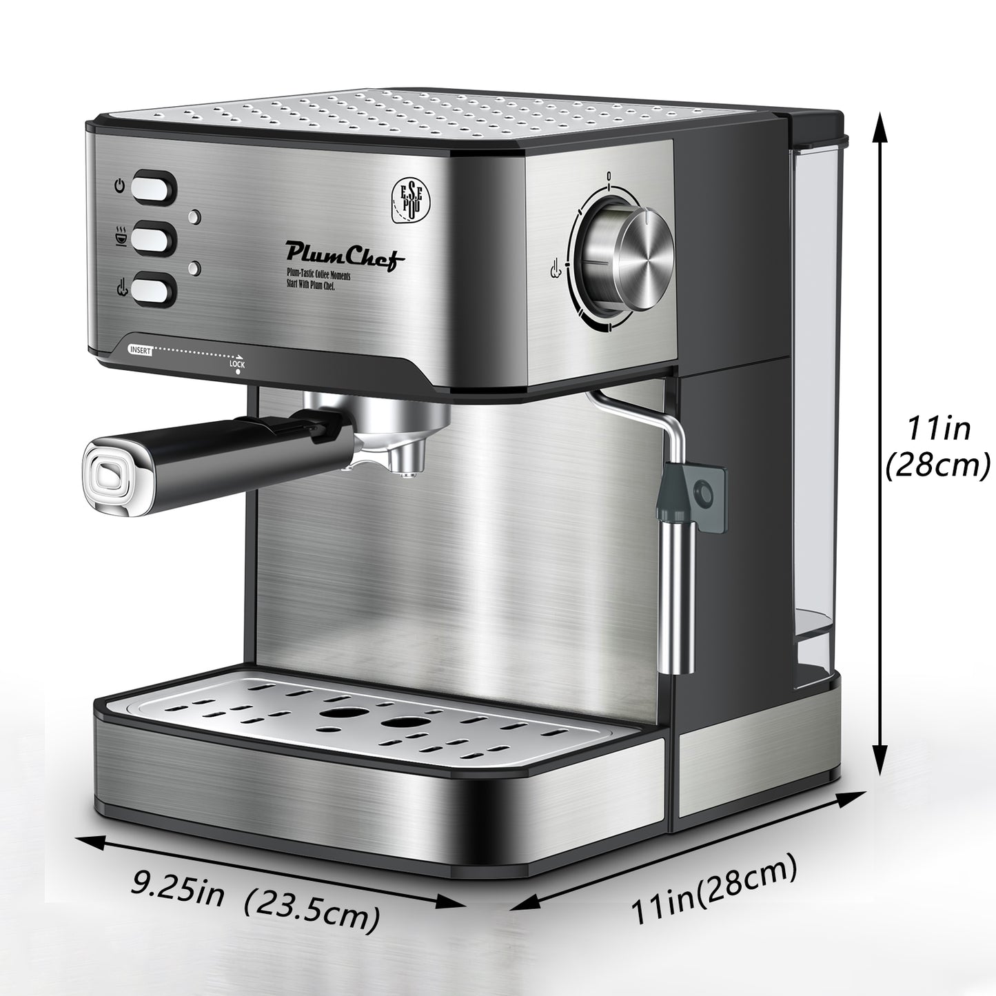 20 Bar Espresso Machine with Milk Frother, Single & Double Shot, ESE Pod Compatible