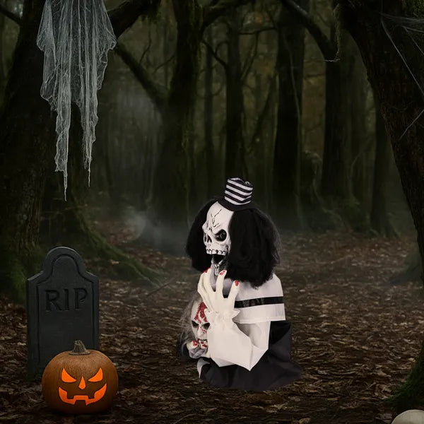 1.8ft Sound-Activated Scary Clown Halloween Decoration
