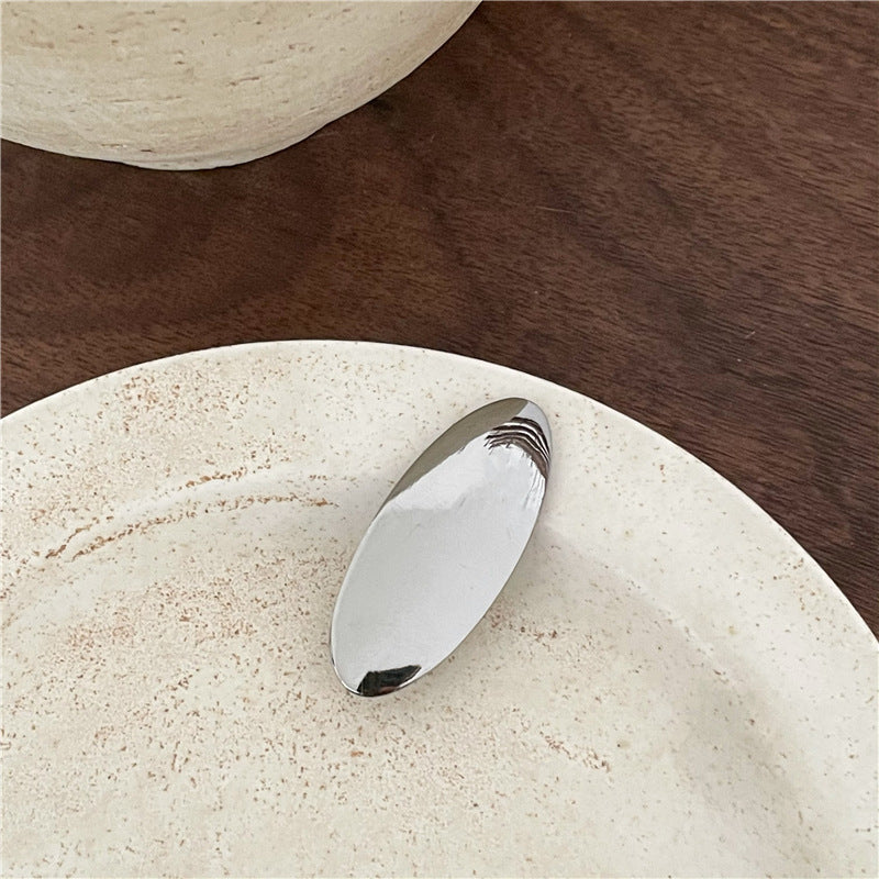 Metallic Alloy Hair Clips - Korean Style Textured Oval Barrettes for Hair Accessories