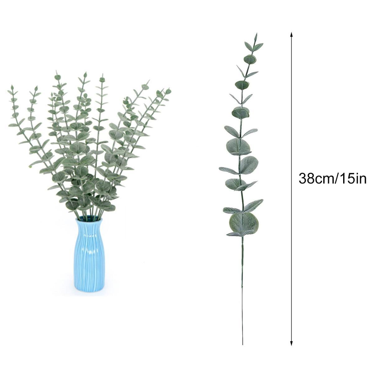 20 Pcs Real Touch Artificial Eucalyptus Leaves - 15in Greenery