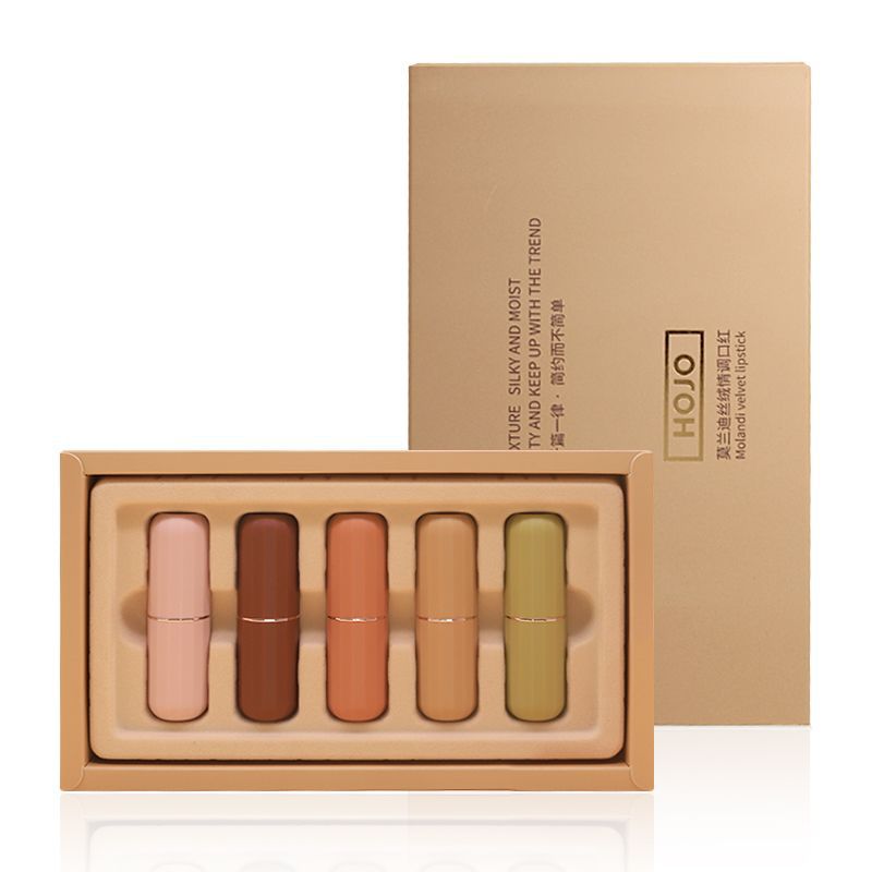 Moisturizing Velvet Lipstick Set - 5 Colors, Hydrating & Non-Greasy
