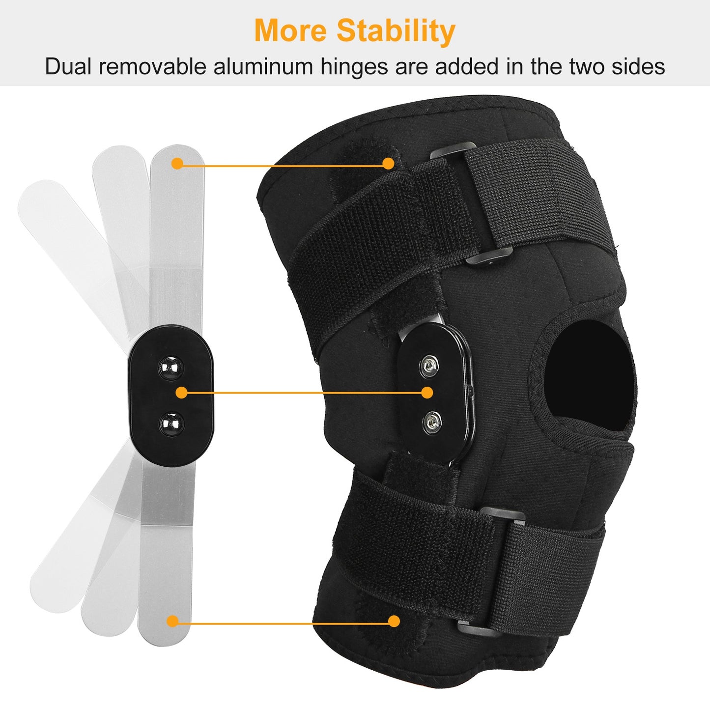 Adjustable Open Patella Knee Brace for Sports Support & Pain Relief