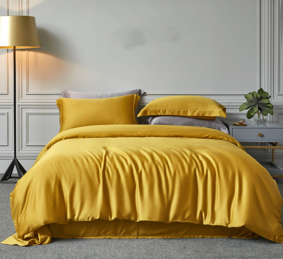 Double-Sided Tencel Bed Sheets and Bedding Set - Blue, Pink, Grey, 1.5m-2m Sizes