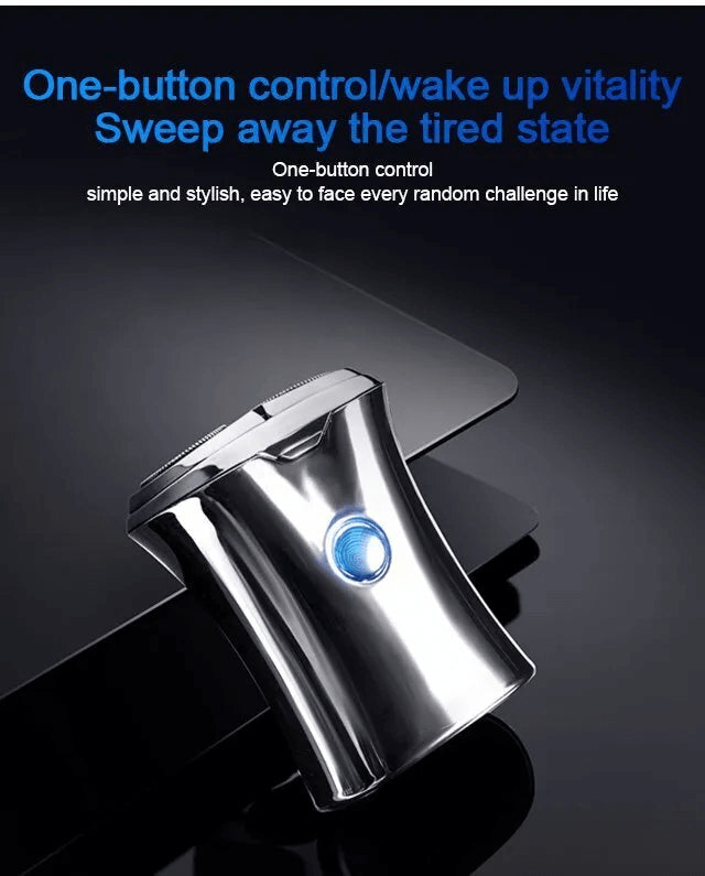 Rechargeable Electric Razor with LED Display - Silver
