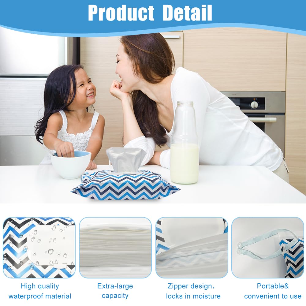 4 Packs Baby Wipes Dispenser,Portable Refillable Wipe Holder With