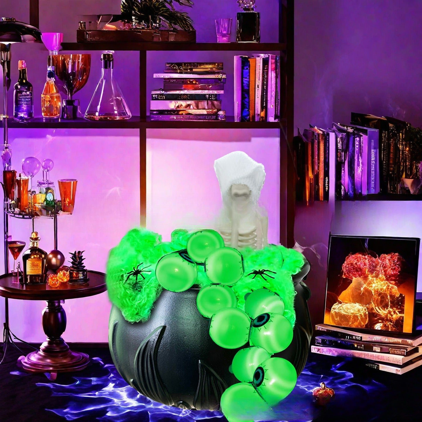 Halloween Evil Bubble Skull Pot Decoration - Festive Garden & Party Decor