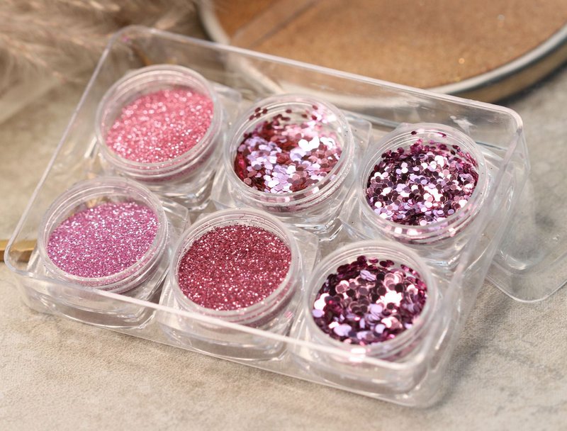 Glitter Sequin Nail Powder Set - 6 Boxes