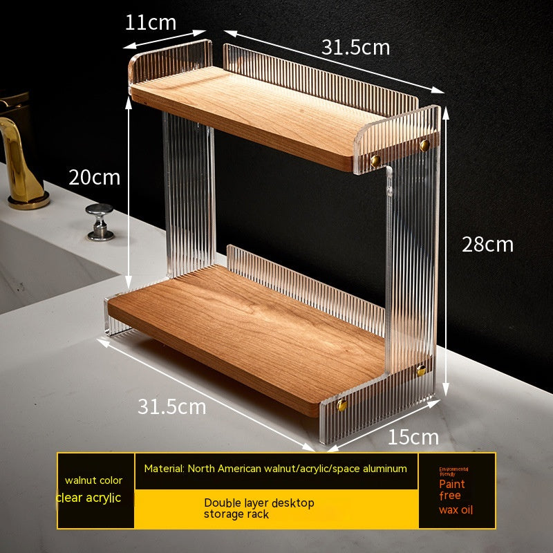 Multifunctional Bathroom Countertop Acrylic Storage Shelf - Removable & Moisture-Proof