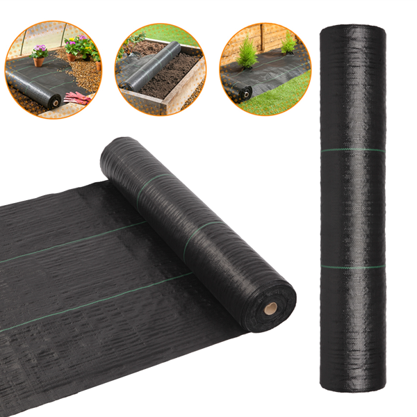4x100ft Black Weed Barrier Fabric Polypropylene Garden Cloth Waterproof