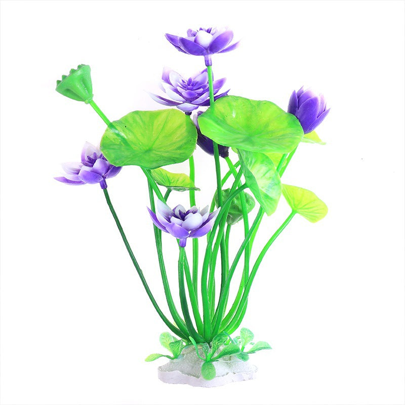 Waterproof Aquarium Water Plants Lotus Decorations for Fish Tank Landscaping