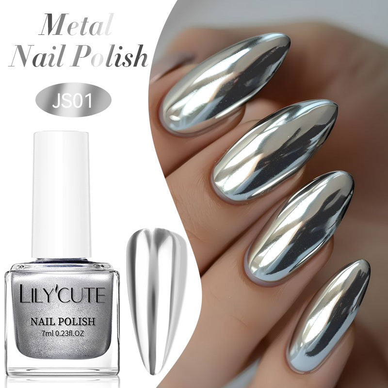 Quick-Dry Metallic Mirror Nail Polish No Baking Required - Water & Oily Resistant