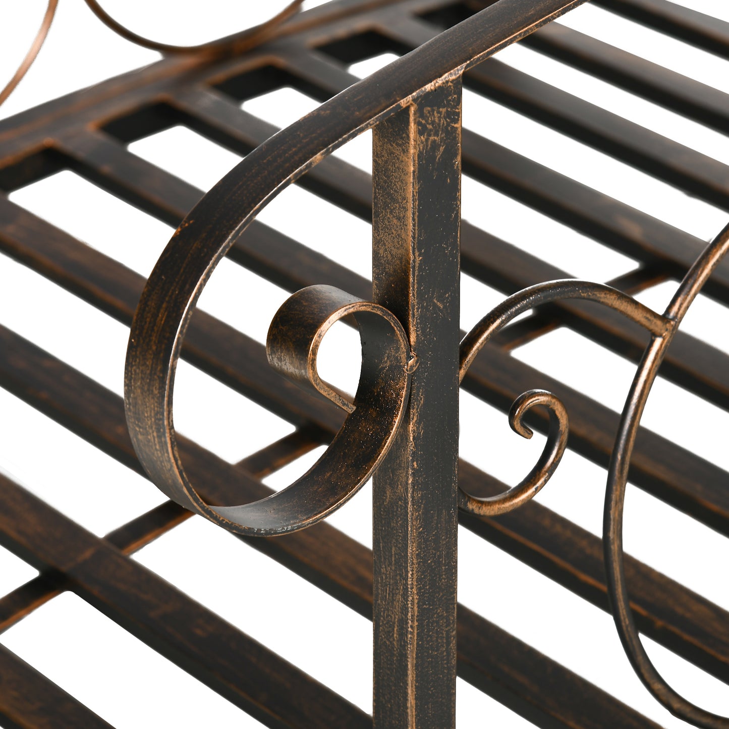 Metal Garden Bridge with Safety Siderails - Bronze Arc Footbridge for Pond and Creek