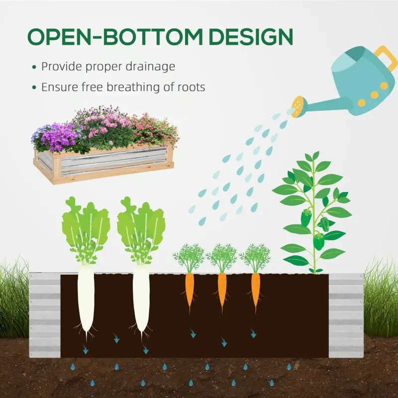 Wooden Garden Cold Frame Greenhouse with Cover - Elevated Planting Bed for Outdoors