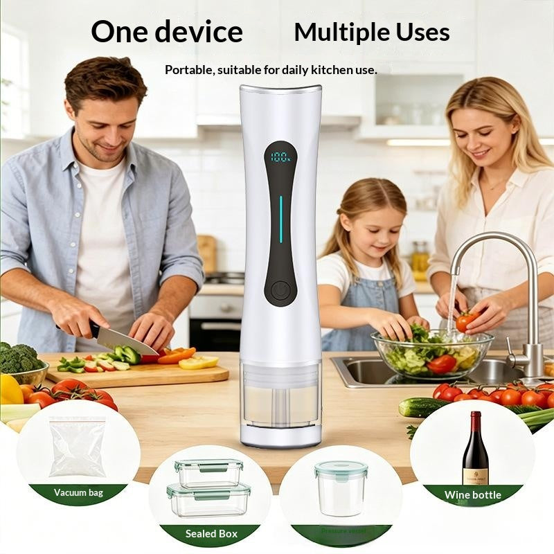 Vacuum Food Storage Bag Set with Freshness Preserver - White, Multiple Sizes