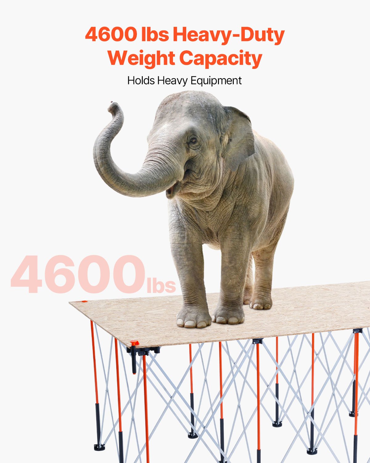 Portable Folding Workstand 8x4 ft Capacity 6000 lbs - Collapsible Aluminum Support