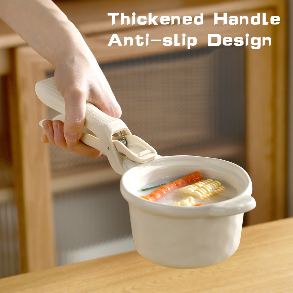 Heat-Resistant Silicone Non-Slip Bowl & Pot Gripper - White Kitchen Tool