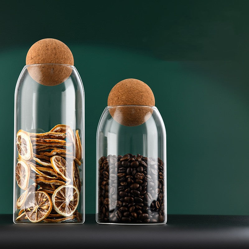 Cork Sealed Glass Storage Bottle 500ml, 800ml, 1200ml - Home Kitchen