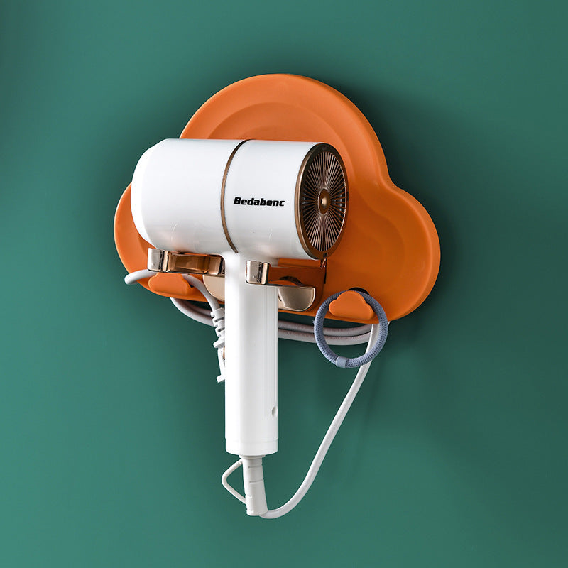 Foldable Hair Dryer Hanger for Bathroom Storage - Non-Perforated, Space Saving