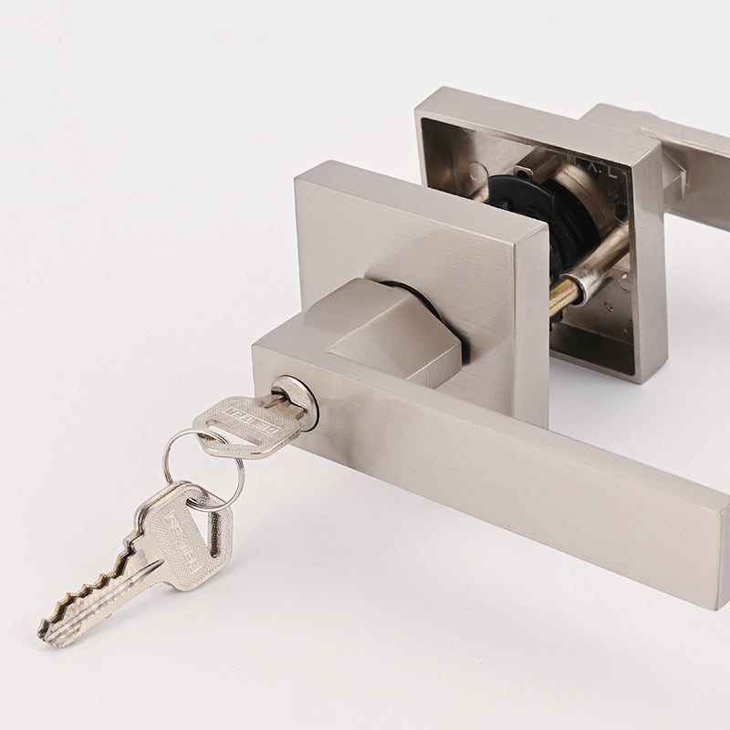 Universal Silver Door Lock Handle Set for Indoor Use - Keyless & Keyed Options