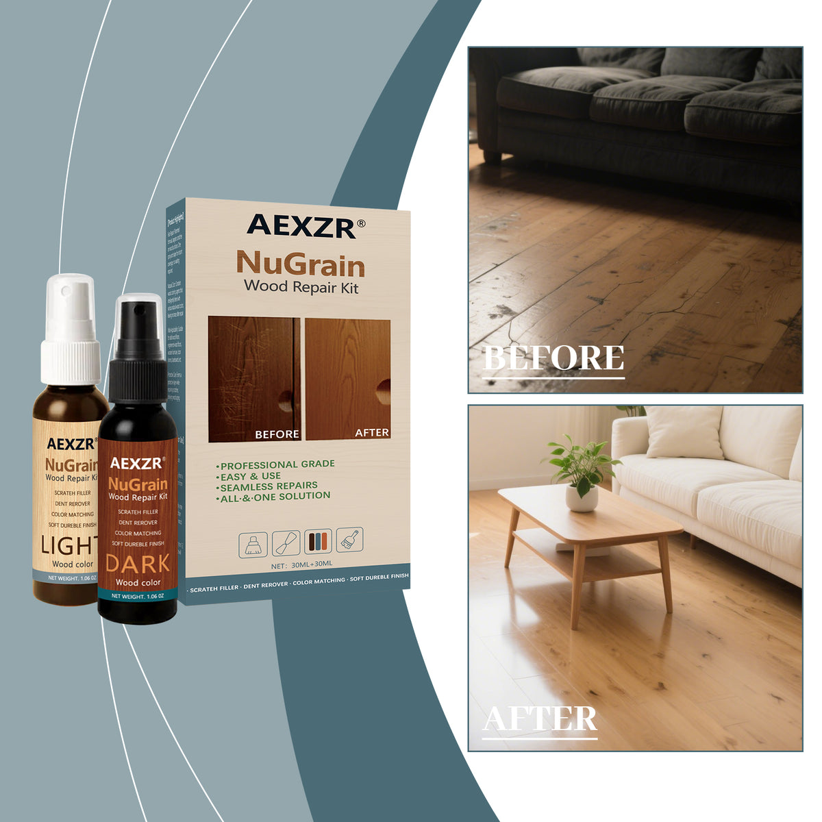 Wooden Floor Home Repair Spray 30ml - Indoor Dust & Moisture Control