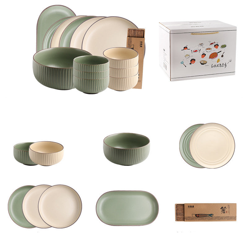 Porcelain Tableware Bowl and Dish Set - Nordic Style Kitchen Dinnerware