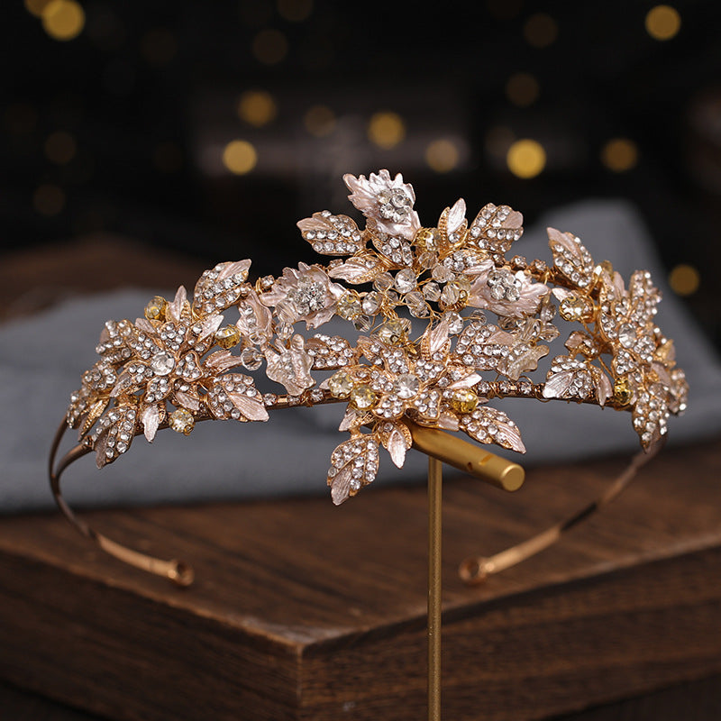 Gold Crystal Crown Headwear
