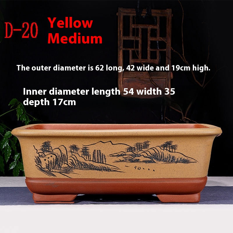 Rectangular Non-Porous Rockery for Bonsai Trees Garden Decor