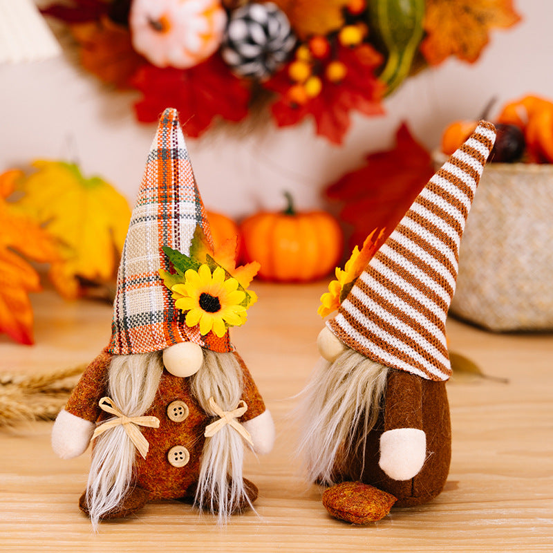 Thanksgiving Faceless Doll Floor Decoration - Harvest Festival Home Decor