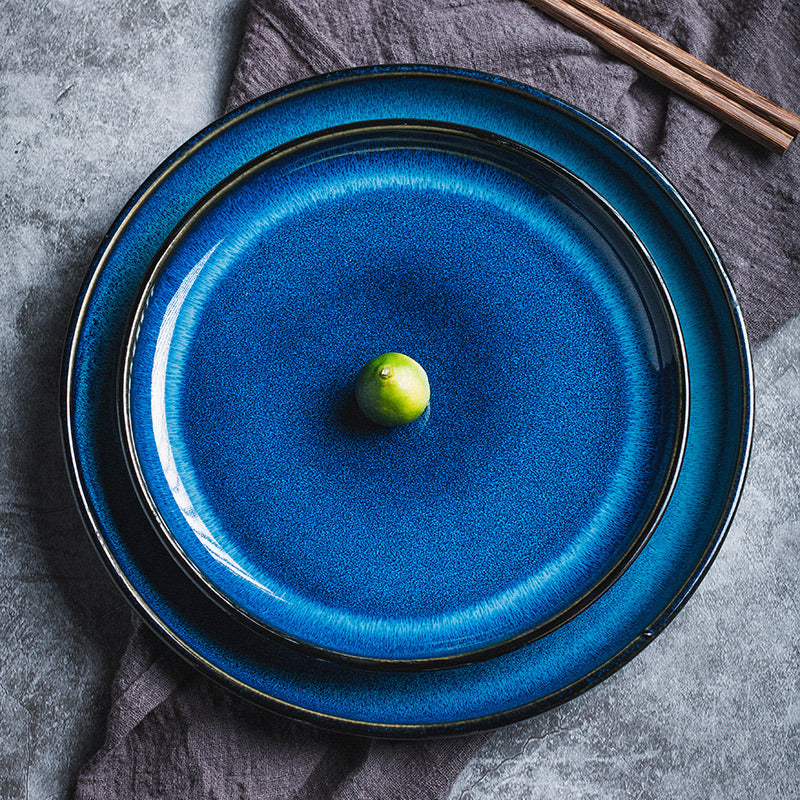 Ceramic Gradient Dinner Plate Set - 6, 8, 10 & 12 Inch Round Kitchen Dish