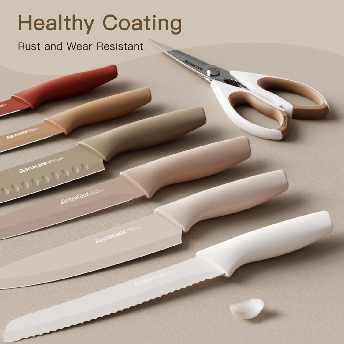 13-Piece Kitchen Knife Set with Anti-Rust Coating & Blade Guards