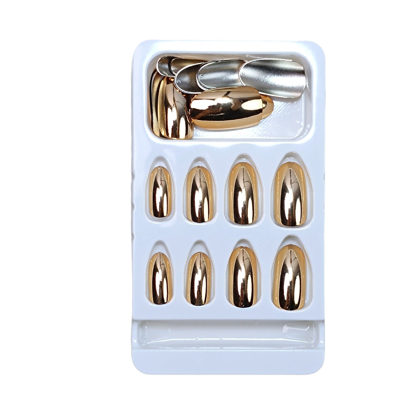 Gold Electroplated Fake Nails Set - Wearable Removable Nail Art