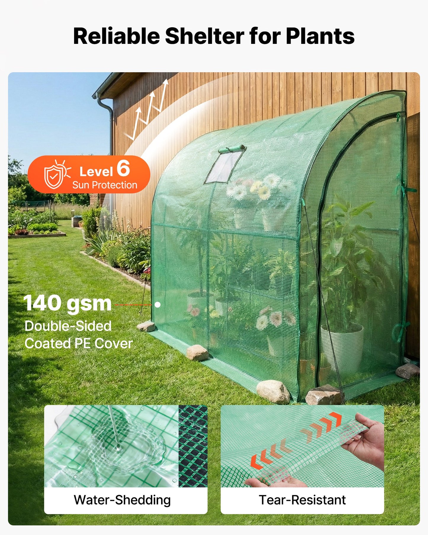 Walk-in Greenhouse with Shelves, 78x39.4x78.7 in, Steel Frame & PE Cover