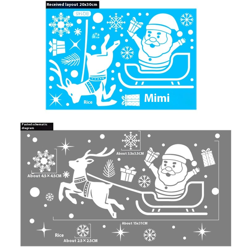 Christmas Window Stickers - Snowman Deer Sled & Holiday Decor Sets