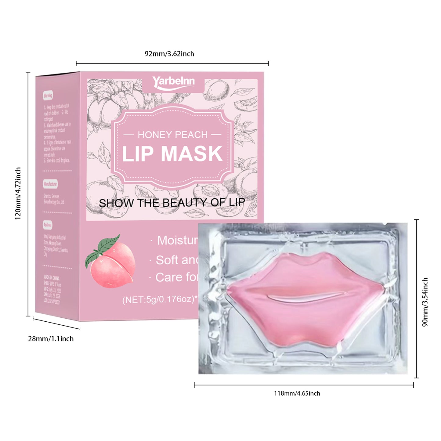 Collagen Lip Mask Set - Moisturizing, Exfoliating & Brightening Peach Lip Treatment