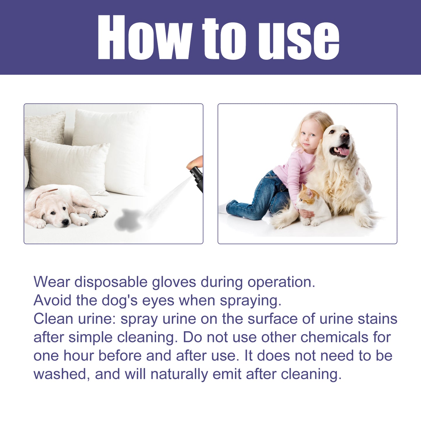 Pet Odor Eliminator Spray with Aloe & Portulaca - Non-Toxic Deodorizer for Dogs, 60ml