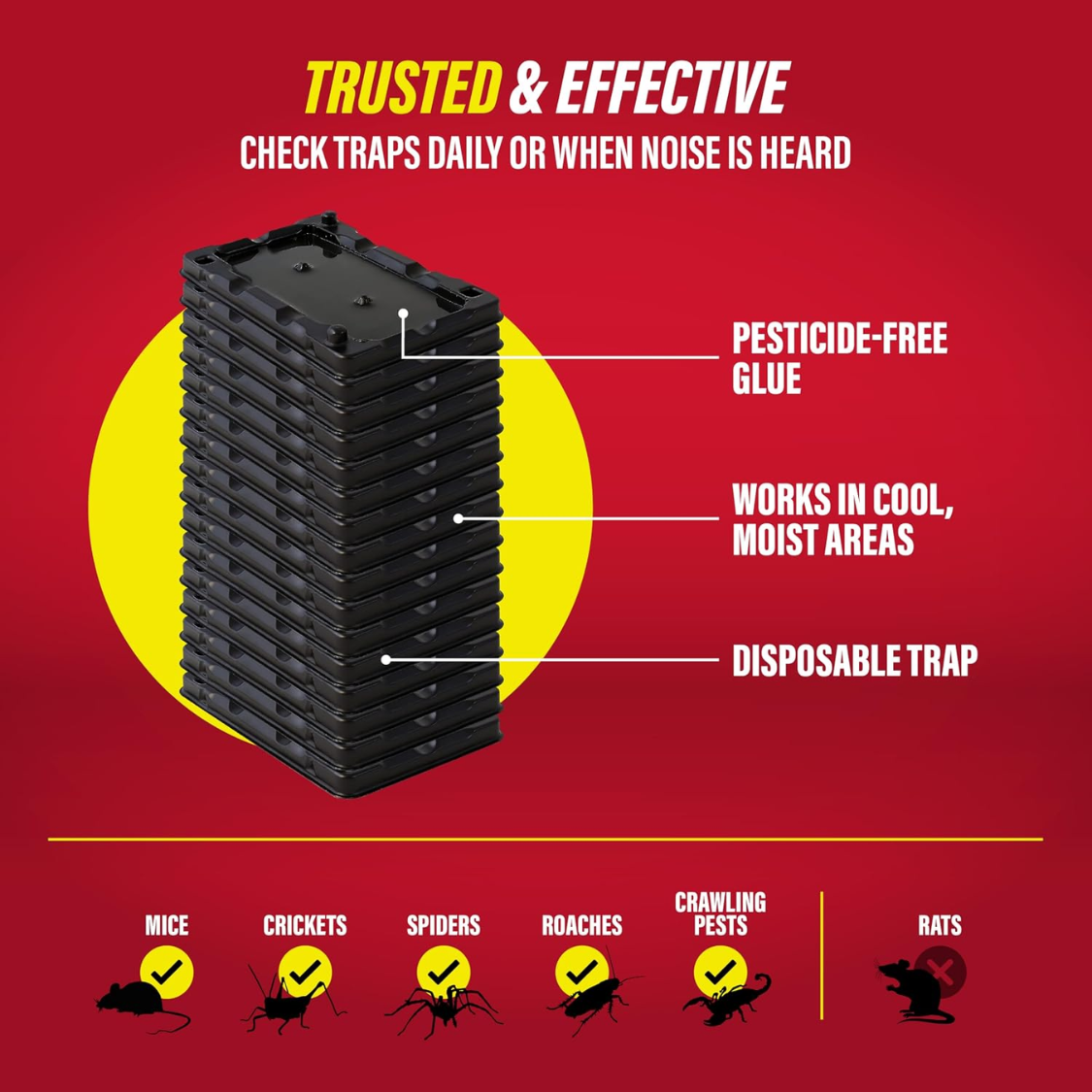 Heavy Duty Mouse & Insect Glue Traps - Pesticide Free Sticky Traps