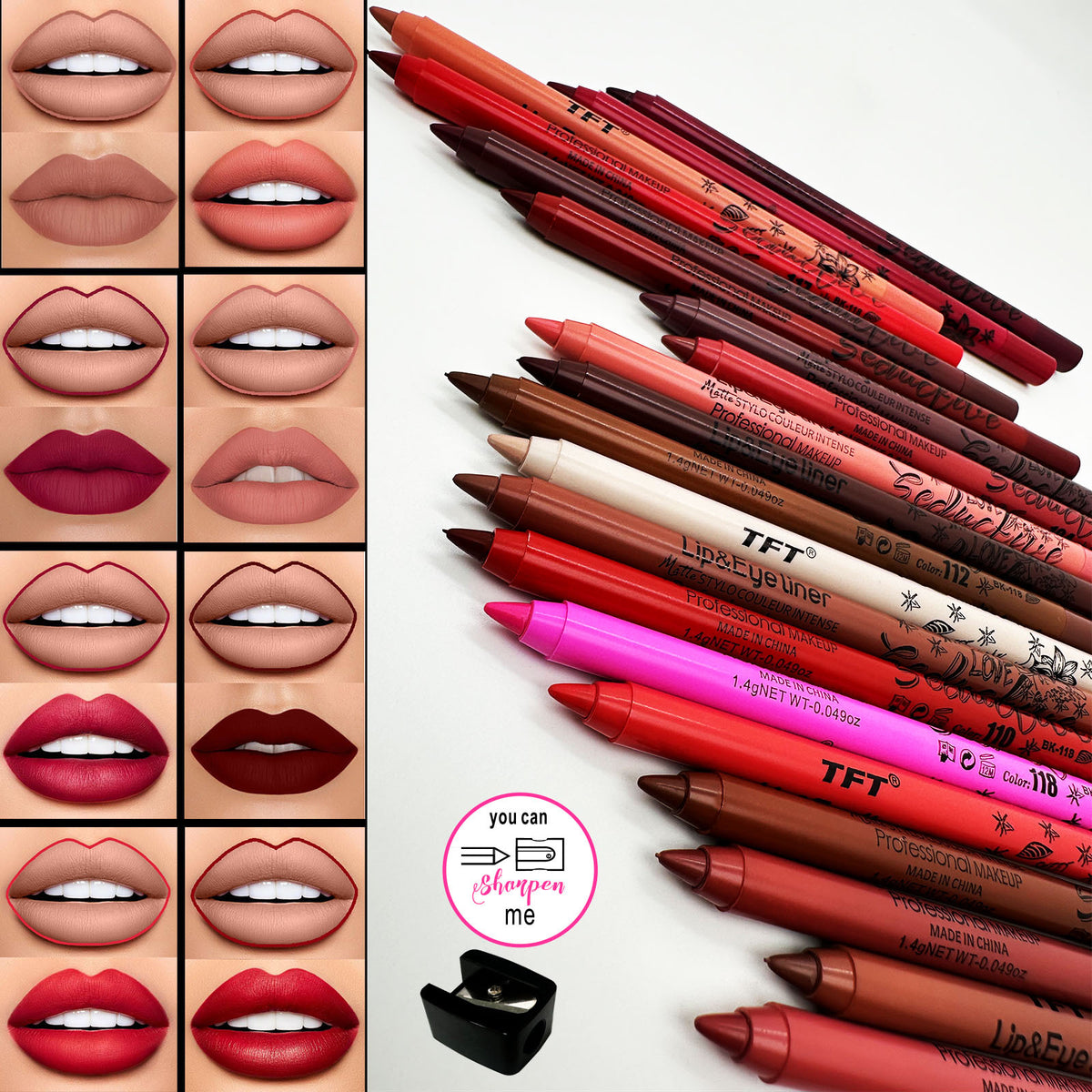 Matte Lip Liner - Discoloration Resistant Outline Lipstick 20 Colors