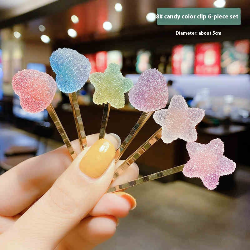 Children's Candy Color Hairpin Set - 6, 12 Piece Hair Accessories for Girls