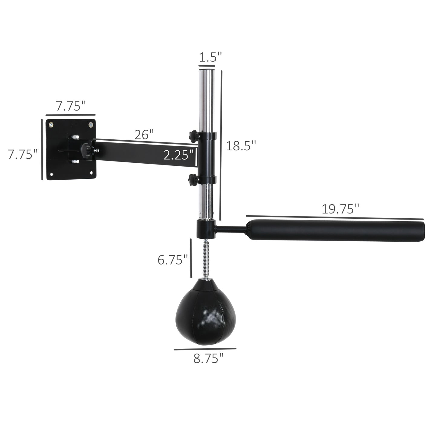 Height Adjustable Speed Bag for Boxing & MMA Training - 9" H x 7" Dia.