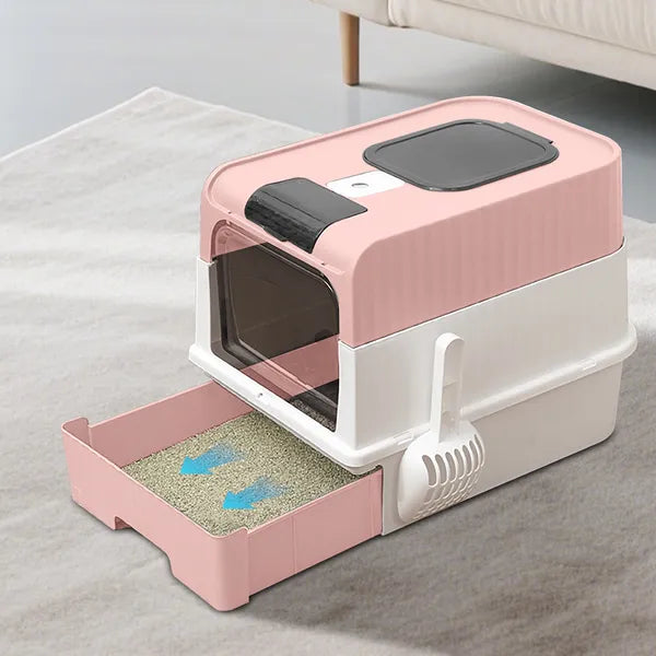 Automatic Cat Litter Box with Hands-Free & Silent Design for Multi-Cat Homes