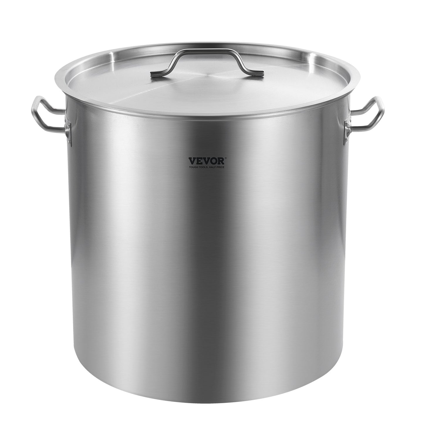 84QT Stainless Steel Stockpot with Lid & Strainer Basket