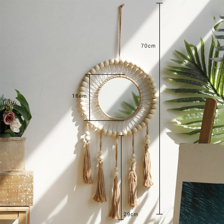 Hand-Woven Wooden Bead Tapestry for Home Decor - Pastoral Style