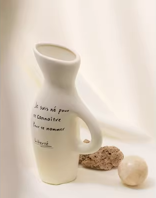 Ceramic Vase French Poetry Milk White Small Home Decor Pot