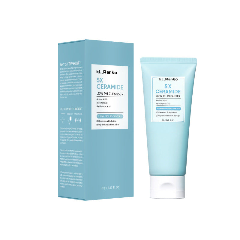 Ceramide Low pH Facial Cleanser - Gentle Skin Care for Sensitive Skin 80g