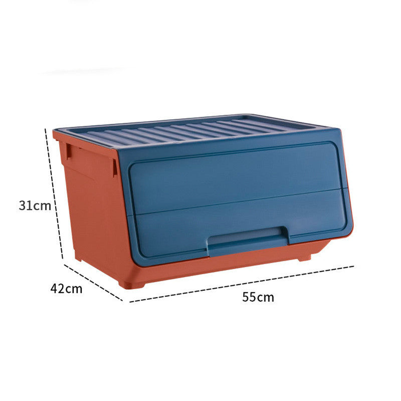 Multi-Style Plastic Storage Box Set with Flip Lid for Kitchen & Home Organization
