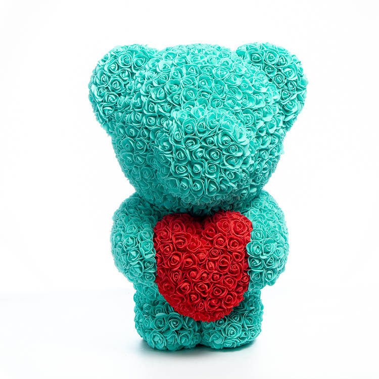 Immortal Rose Bear Heart Gift - Handmade Floral Decoration for Home & Party