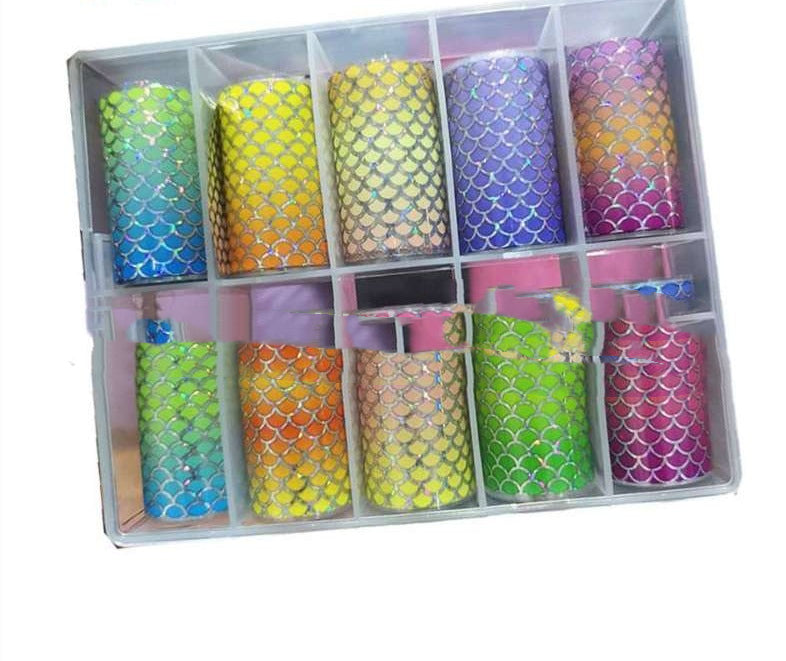 Starry Sky Nail Stickers Transfer Sticker Mermaid Style for Nail Art