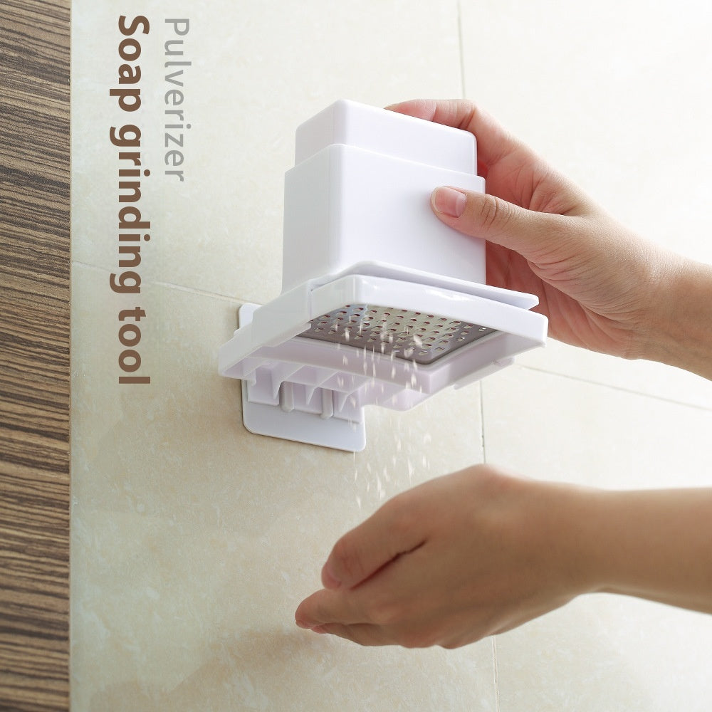 Wall-Mounted Soap Storage Box - Multifunctional Bathroom Organizer in White