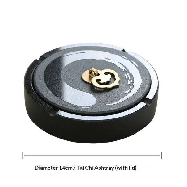 Tai Chi Ashtray with Lid – Home Use Stone Storage Bottle & Jar