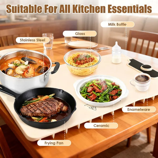 Electric Food Warming Mat - 23.6 x 15.8 Inch Silicone Heater